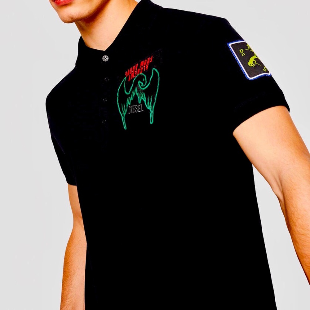 Diesel T-polo-patches Polo Shirt With Patches